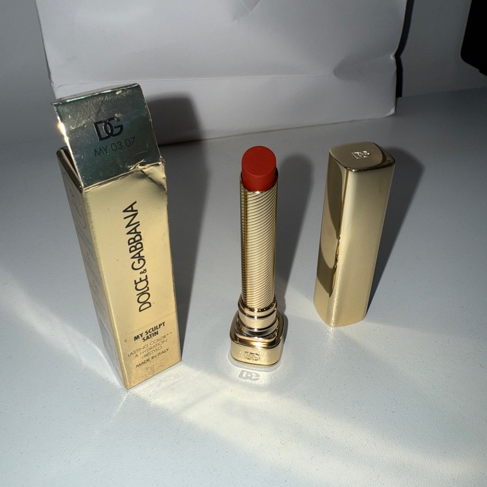 Dolce & Gabbana Gold Case Lipstick in Vibrant Red